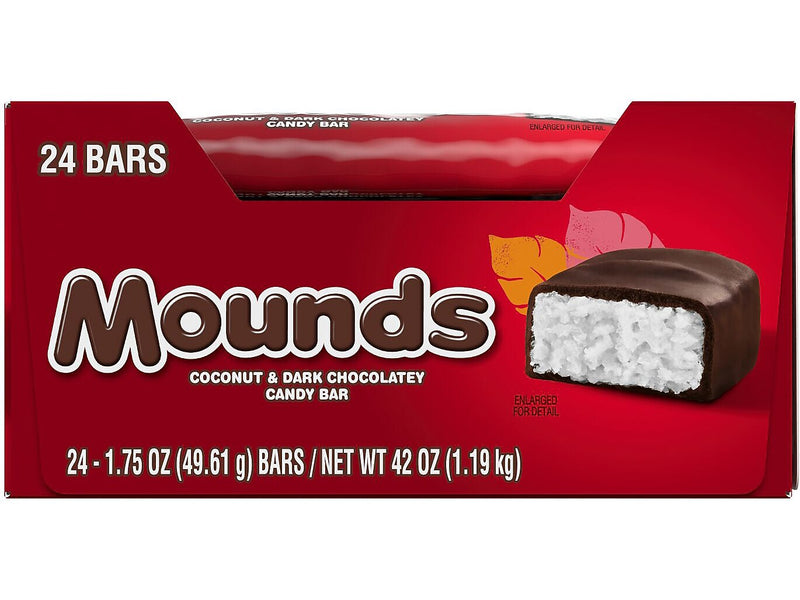 Mounds Coconut and Dark Chocolate Candy Bar, 42 oz., 24/Box (34000-01817)