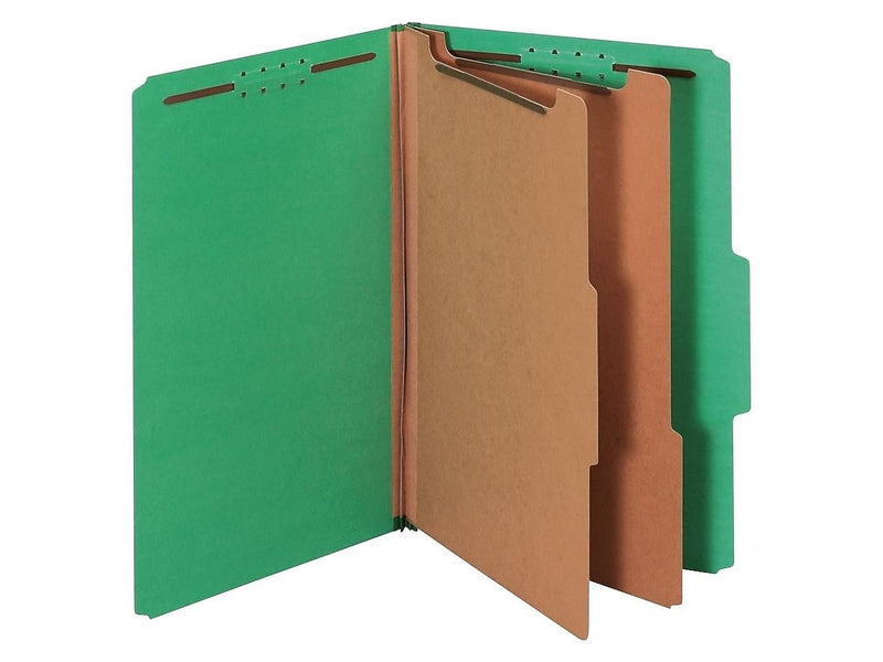 Pendaflex Pressboard Classification Folder, 2-Dividers, 2 1/2" Expansion, Legal Size, Dark Green, 10/Box (29033P)