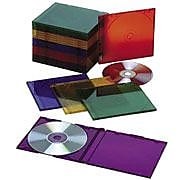 AbilityOne Slim CD/DVD Cases, Plastic, 25/Pk, Assorted