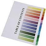 AbilityOne Tab Binder Index Sheets, Jan-Dec, Assorted Colors, 8 1/2" x 11"