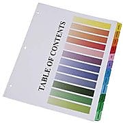 AbilityOne Tab Binder Index Sheets, Jan-Dec, Assorted Colors, 8 1/2" x 11"