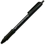 AbilityOne SkilCraft Ballpoint Retractable Pen, Medium Point, Black Ink / Black Barrel, 12/Pk