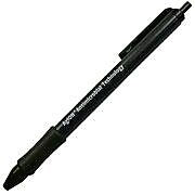 AbilityOne SkilCraft Ballpoint Retractable Pen, Medium Point, Black Ink / Black Barrel, 12/Pk