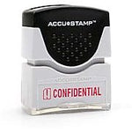 AbilityOne Pre-Inked Stamp,"Confidential",Impression 1/2"x1-5/8",Red