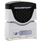 AbilityOne Pre-inked Message Stamp,"Entered",Impression 1/2"x1-5/8",BE