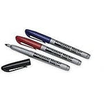 AbilityOne National Industries Permanent Marker, Fine Point, Water/Smear Proof, Red