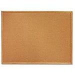 AbilityOne Cork Board, Vertical/Horizontal, Tan/Oak Frame, 24" x 36"