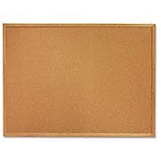 AbilityOne Cork Board, Vertical/Horizontal, Tan/Oak Frame, 24" x 36"