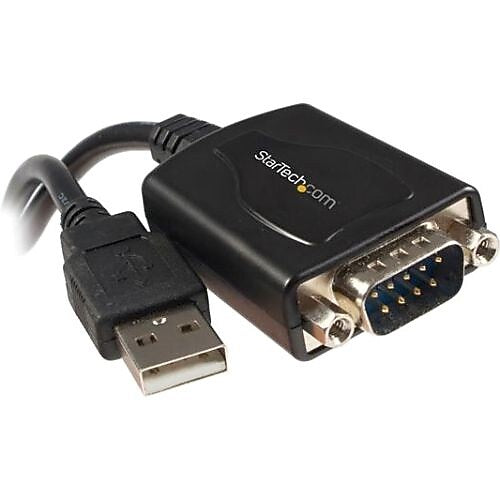 StarTech 1' 1 Port Professional USB to Serial Adapter Cable With COM Retention, Black