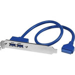 StarTech 2 Port USB 3.0 A Female Slot Plate Adapter, Blue