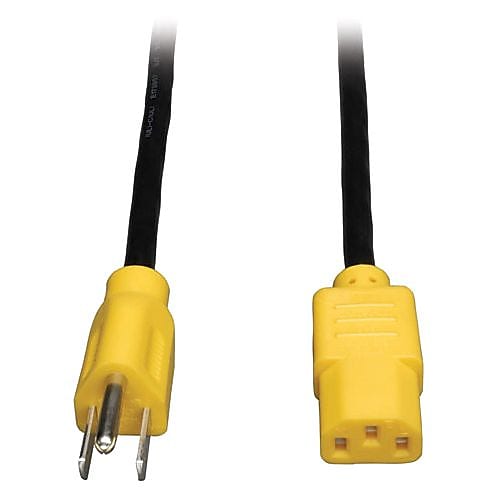 Tripp Lite 4' Black 5-15P/C13 Standard Power Cord, Yellow