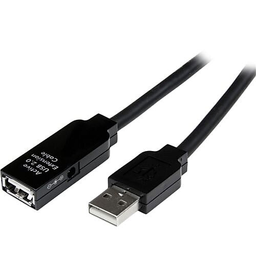 StarTech 49.2' USB 2.0 Active Extension Cable, Black