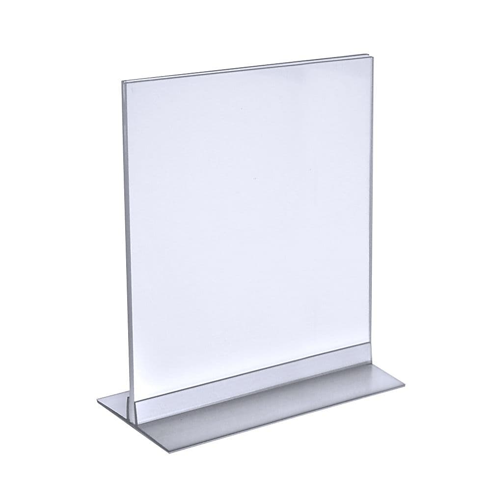 Azar Sign Holder, 8.5" x 11", Table Top, Clear, Acrylic, 10/Pack (102714-10PK)