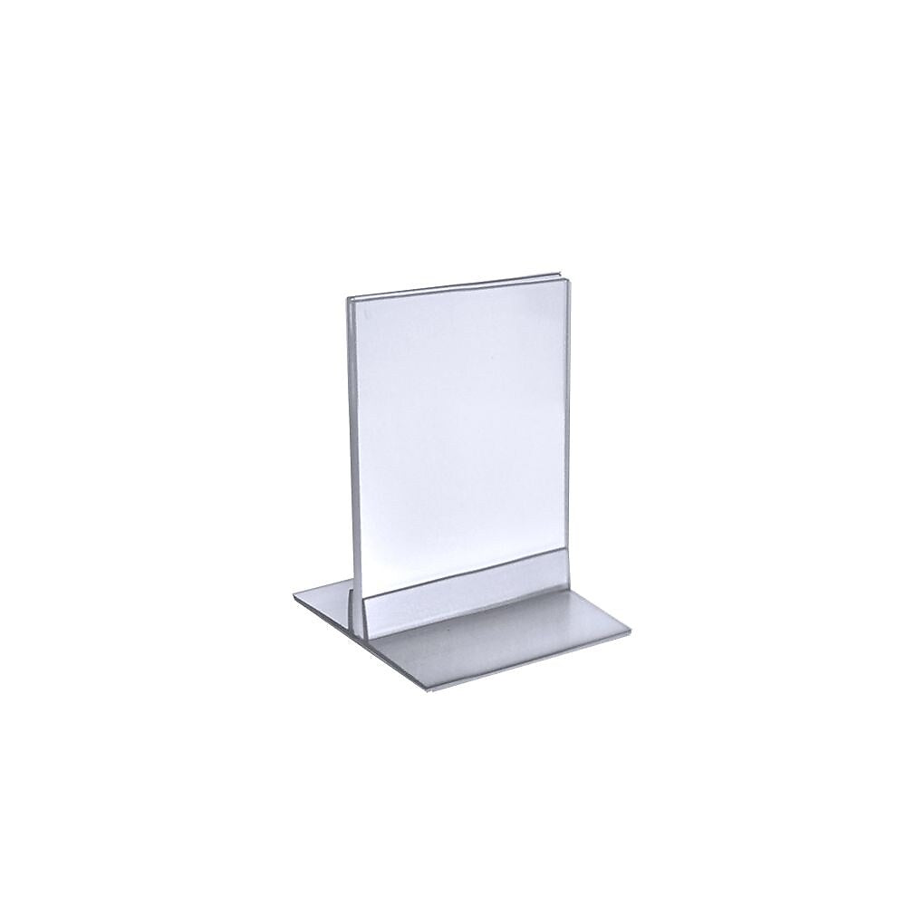 Azar Sign Holder, 4" x 5", Table Top, Clear, Acrylic, 10/Pack (102729-10PK)