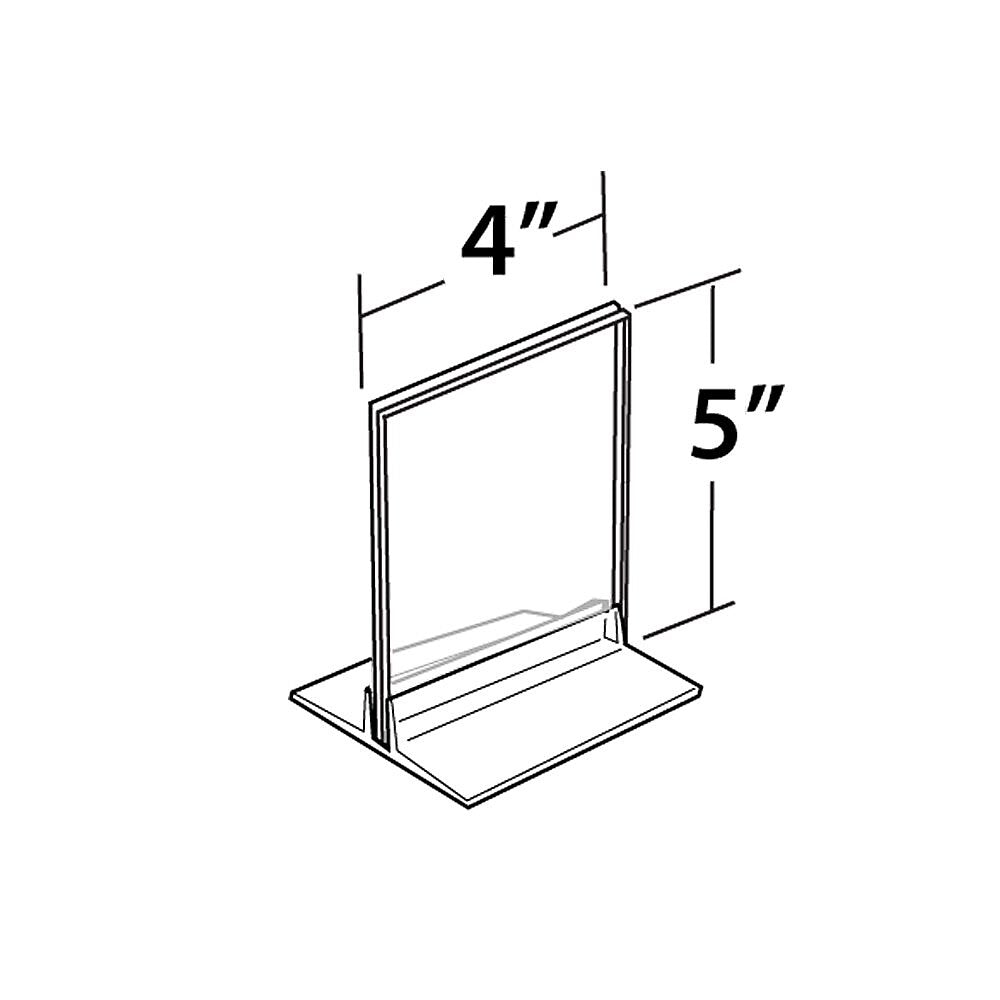 Azar Sign Holder, 4" x 5", Table Top, Clear, Acrylic, 10/Pack (102729-10PK)