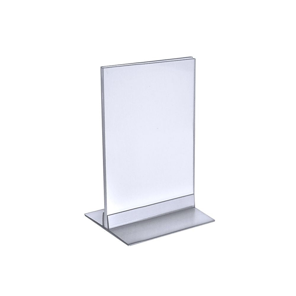 Azar Sign Holder, 8.5" x 5.5", Freestanding, Clear, Acrylic, 10/Pack (102733-10PK)