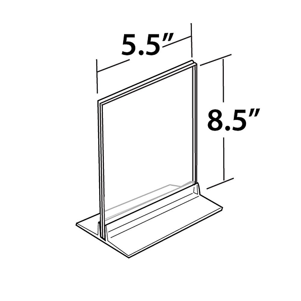 Azar Sign Holder, 8.5" x 5.5", Freestanding, Clear, Acrylic, 10/Pack (102733-10PK)