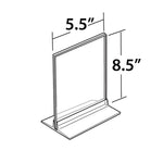 Azar Sign Holder, 8.5" x 5.5", Freestanding, Clear, Acrylic, 10/Pack (102733-10PK)