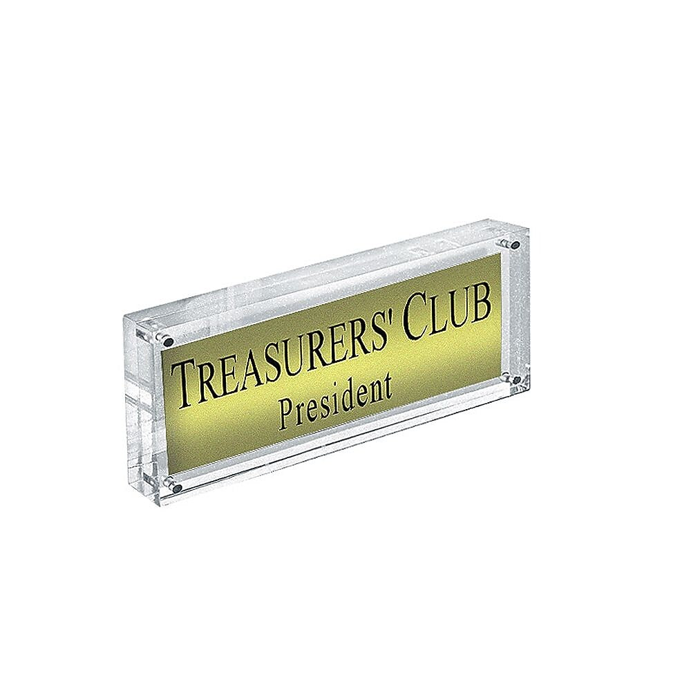 Azar Sign Holder, 8" x 3", Freestanding, Clear, Acrylic (104431)