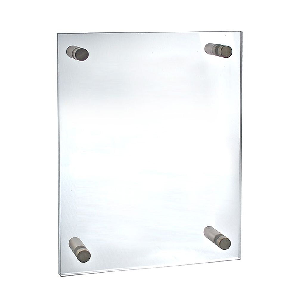 Azar Sign Holder, 15" x 21", Wall Mounted, Silver, Acrylic (105508)