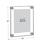 Azar Sign Holder, 15" x 21", Wall Mounted, Silver, Acrylic (105508)