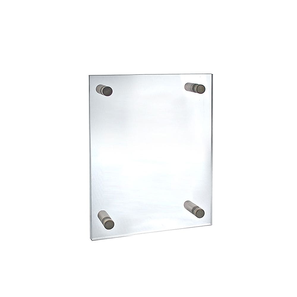 Azar Sign Holder, 12.5" x 15", Wall Mounted, Silver, Acrylic (105514)