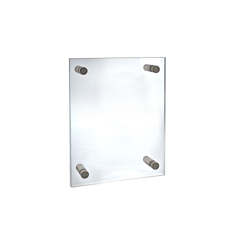 Azar Sign Holder, 12.5" x 15", Wall Mounted, Silver, Acrylic (105514)