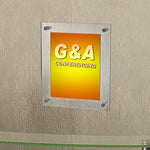 Azar Sign Holder, 12.5" x 15", Wall Mounted, Silver, Acrylic (105514)