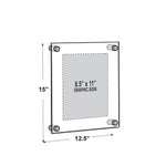 Azar Sign Holder, 12.5" x 15", Wall Mounted, Silver, Acrylic (105514)