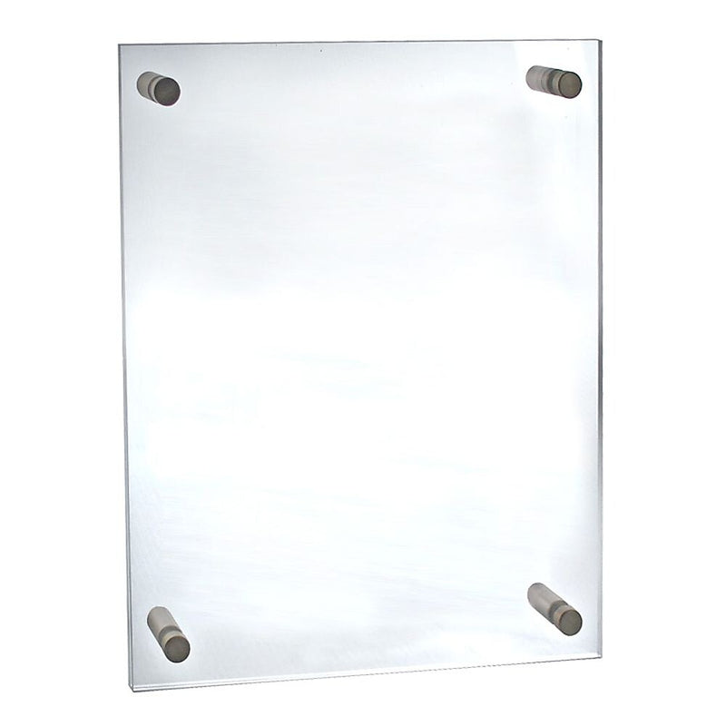 Azar Sign Holder, 21" x 26", Wall Mounted, Silver, Acrylic (105528)
