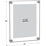 Azar Sign Holder, 21" x 26", Wall Mounted, Silver, Acrylic (105528)