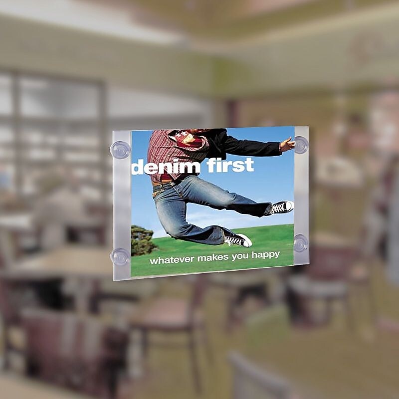 Azar Sign Holder, 17" x 11", Horizontal, Wall Mounted, Clear, Acrylic, 2/Pack (106611)