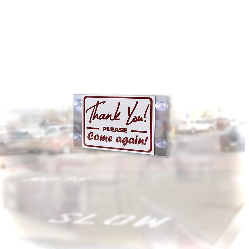 Azar Sign Holder, 11.5" x 8.375", Horizontal, Wall Mounted, Clear, Acrylic, 2/Pack (106627)