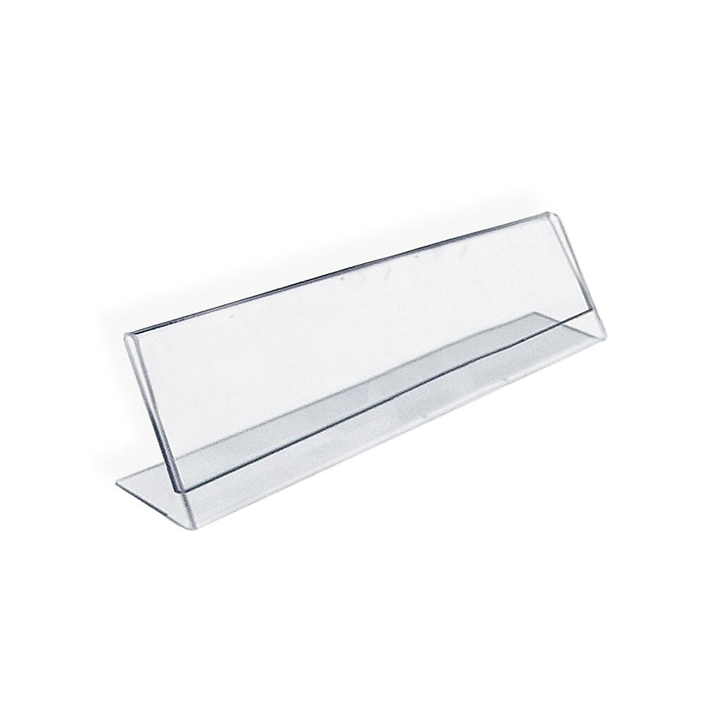 Azar Sign Holder, 6" x 2", Horizontal, Table Top, Clear, Acrylic, 10/Pack (112702-10PK)