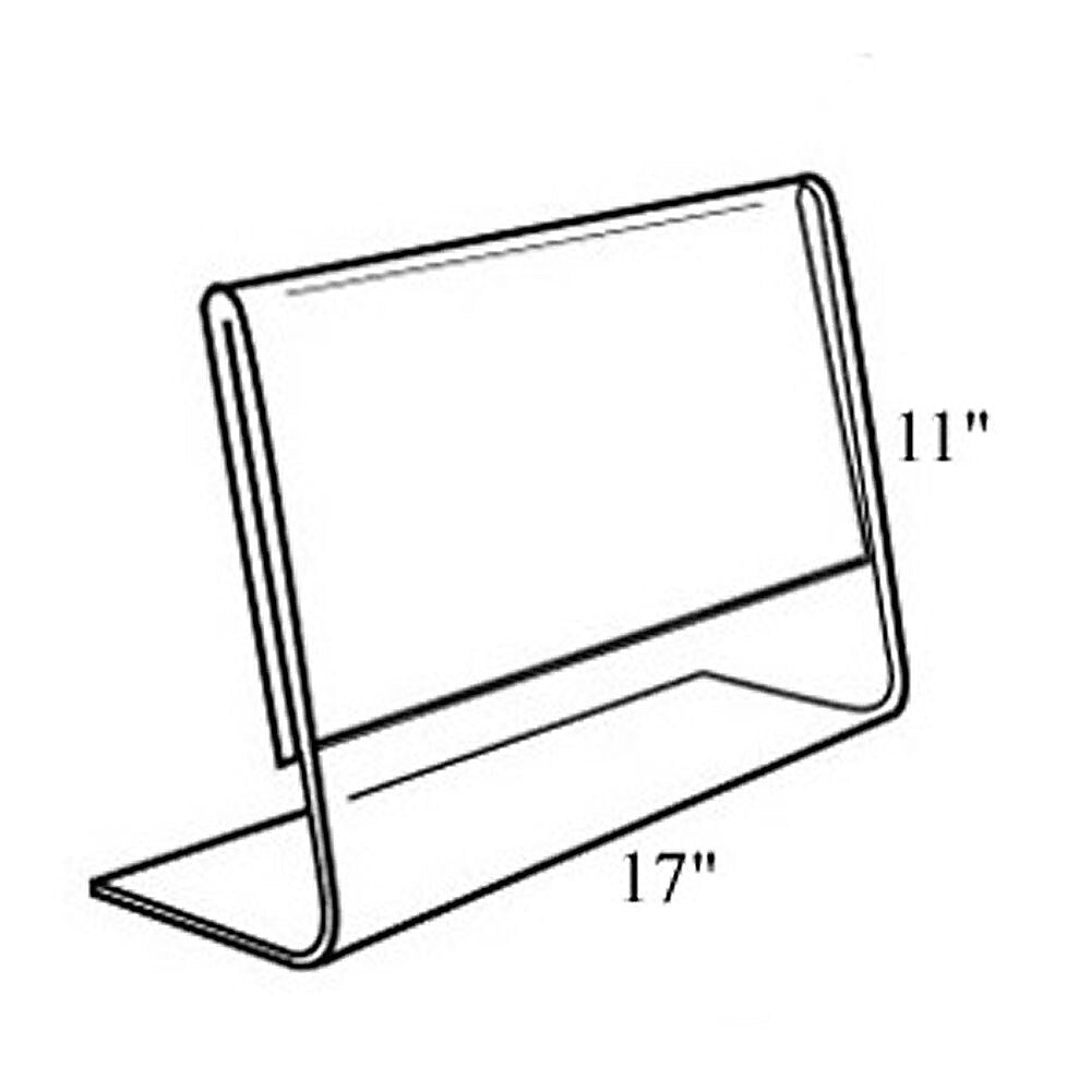 Azar Sign Holder, 17" x 11", Horizontal, Table Top, Clear, Acrylic, 10/Pack (112709-10PK)