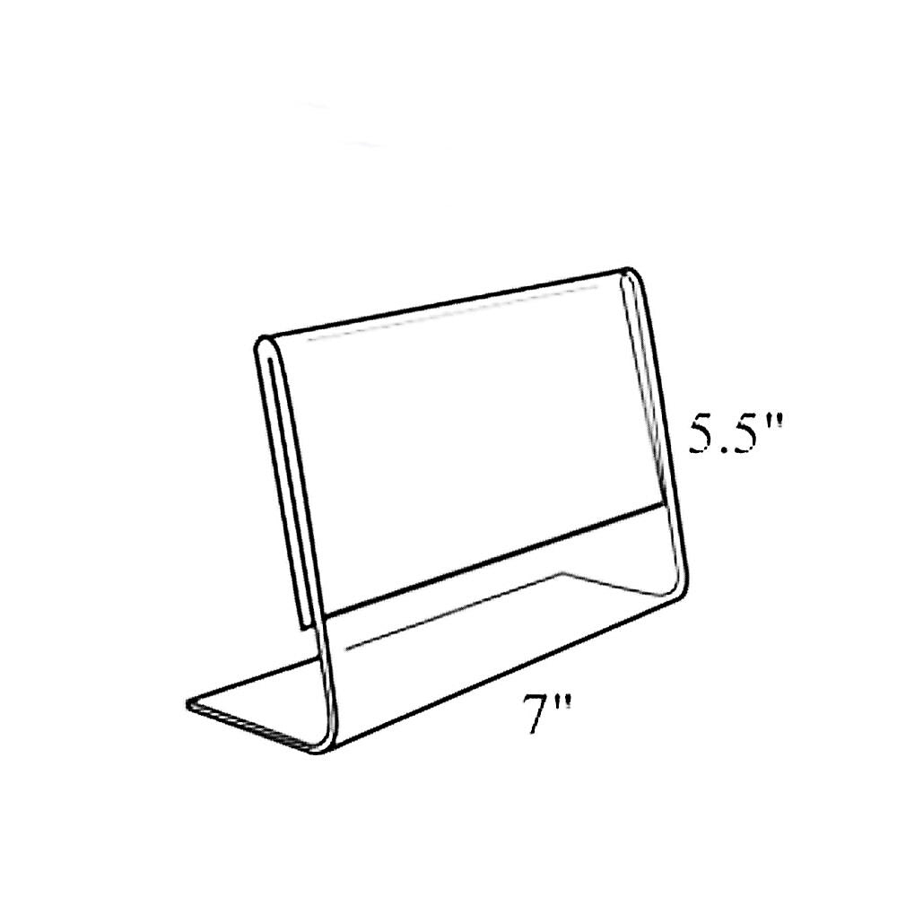 Azar Sign Holder, 7" x 5.5", Horizontal, Table Top, Clear, Acrylic, 10/Pack (112721)