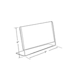 Azar Sign Holder, 6" x 4", Horizontal, Table Top, Clear, Acrylic, 10/Pack (112727)