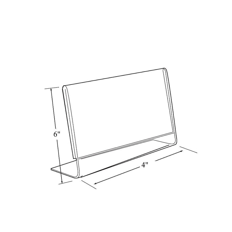 Azar Sign Holder, 6" x 4", Horizontal, Table Top, Clear, Acrylic, 10/Pack (112727)