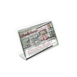 Azar Sign Holder, 6" x 4", Horizontal, Table Top, Clear, Acrylic, 10/Pack (112727)