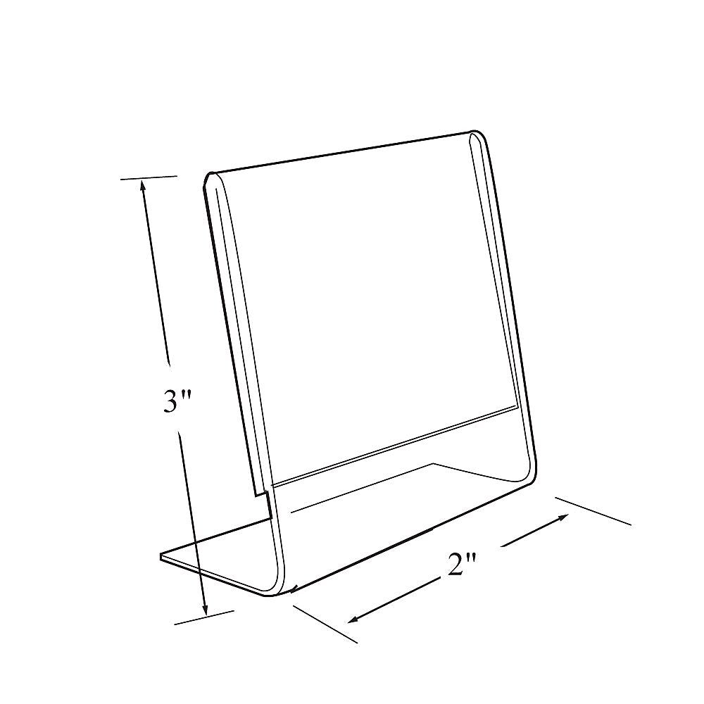 Azar Sign Holder, 2" x 3", Vertical, Table Top, Clear, Acrylic, 10/Pack (112741)