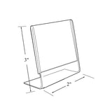 Azar Sign Holder, 2" x 3", Vertical, Table Top, Clear, Acrylic, 10/Pack (112741)