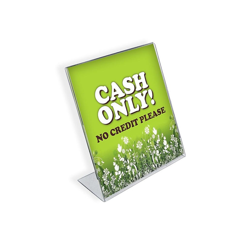 Azar Sign Holder, 2" x 3", Vertical, Table Top, Clear, Acrylic, 10/Pack (112741)