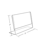 Azar Sign Holder, 3" x 2", Horizontal, Table Top, Clear, Acrylic, 10/Pack (112742)