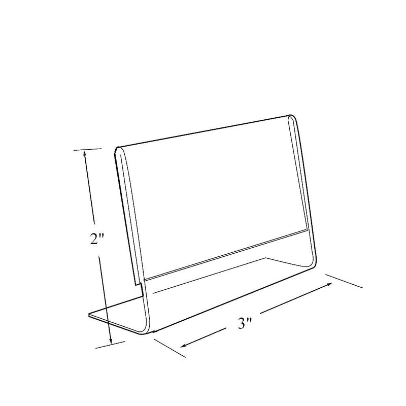 Azar Sign Holder, 3" x 2", Horizontal, Table Top, Clear, Acrylic, 10/Pack (112742)