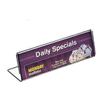 Azar Sign Holder, 8.5" x 2.5", Horizontal, Table Top, Clear, Acrylic, 10/Pack (112760)