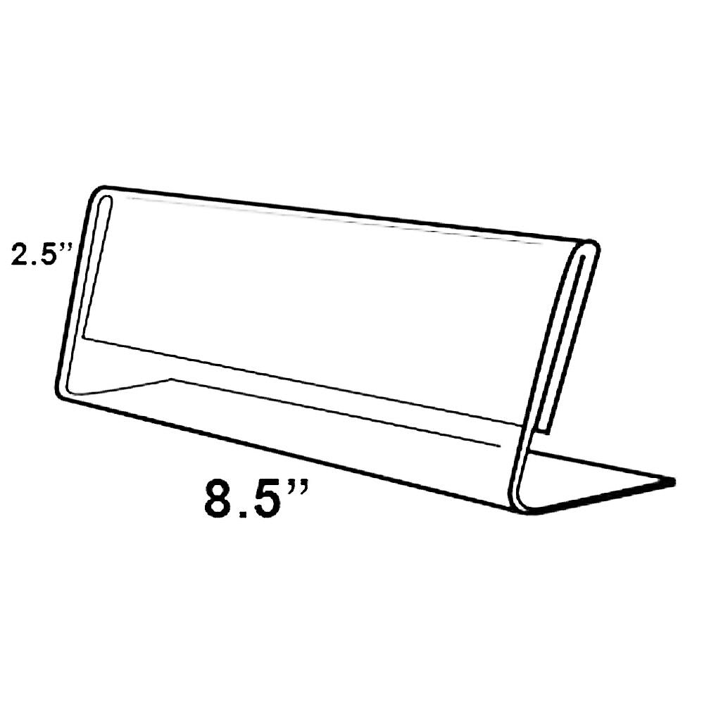 Azar Sign Holder, 8.5" x 2.5", Horizontal, Table Top, Clear, Acrylic, 10/Pack (112760)
