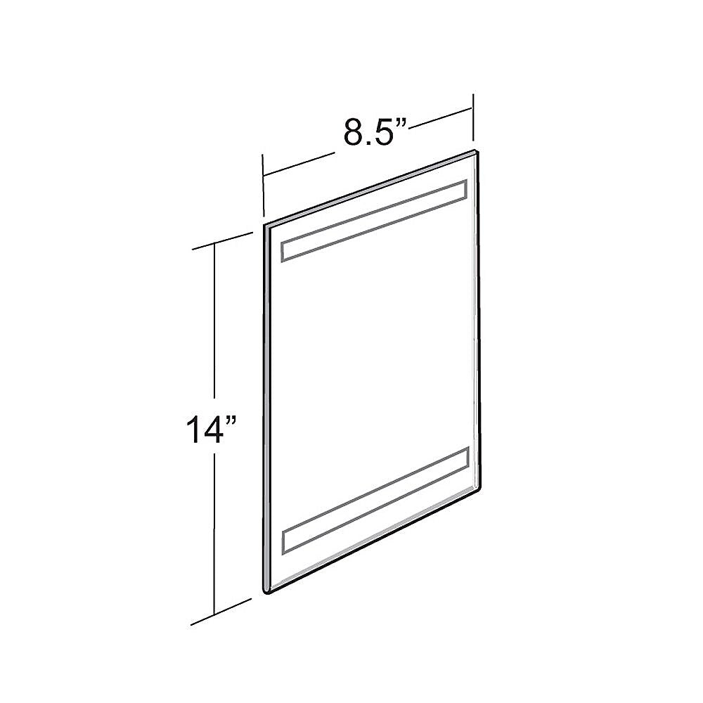 Azar Sign Holder, 8.5" x 14", Vertical, Wall Mounted, Clear, Acrylic, 10/Pack (122013)