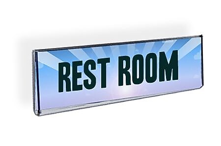 Azar Nameplate Holder, 5.5" x 2.5", Horizontal, Wall Mounted, Clear, Acrylic, 10/Pack (122015)