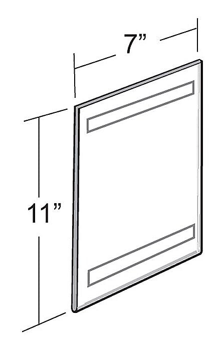 Azar Sign Holder, 7" x 11", Vertical, Wall Mounted, Clear, Acrylic, 10/Pack (122019)