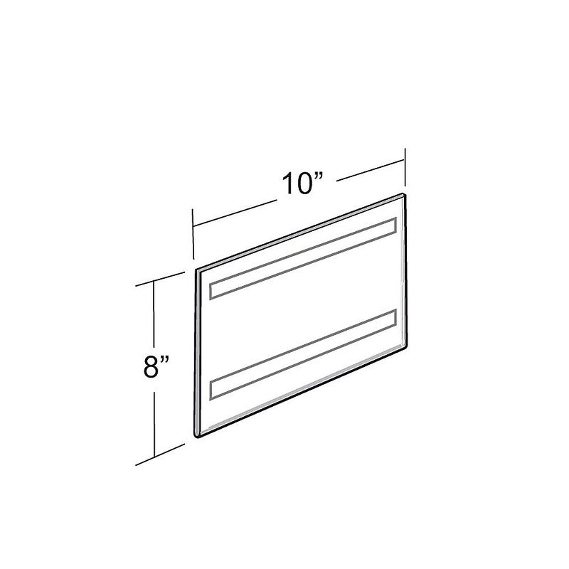Azar Sign Holder, 10" x 8", Horizontal, Wall Mounted, Clear, Acrylic, 10/Pack (122026)